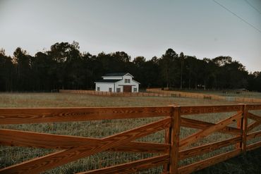 farm poultry house with wood fences outside