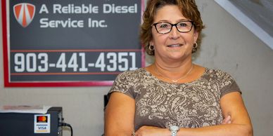 Belinda Watson owner of commercial truck repair shop in Greenville Texas