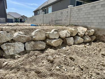 Custom rock wall for new house build