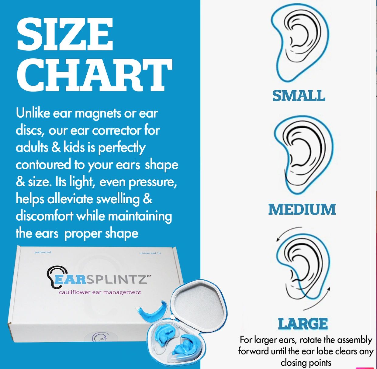 Cauliflower ear size chart