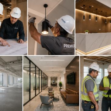 Empire Finish Co commercial painting crew working on-site in safety helmets