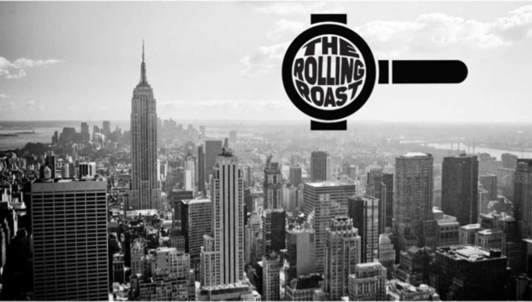 The Rolling Roast logo and city skyline