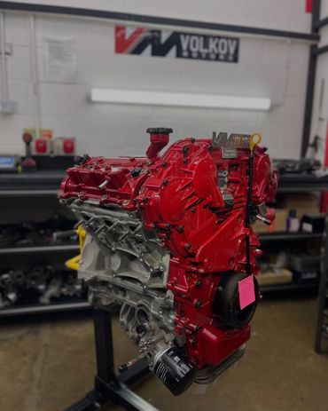 Finished performance engine showcasing precision engineering by VOLKOV Motors