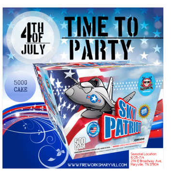 4th of July fireworks cake called Sky Patriot, 500 grams, for party time.