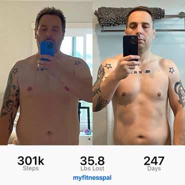 Before and after workout