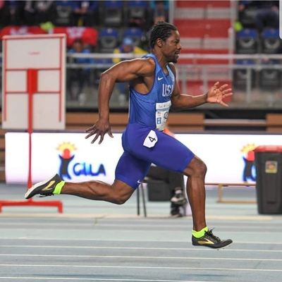 Man running in a compitition