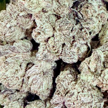 Rock Candy indica dominant cannabis strain.
Hella frosty, rock-hard buds with a candy shop aroma,