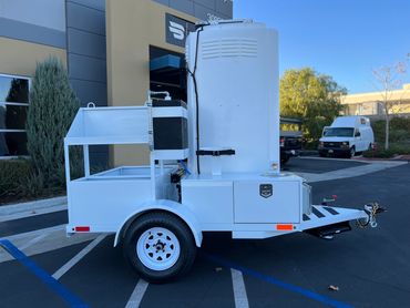 Portable restroom trailer california construction road clean up
