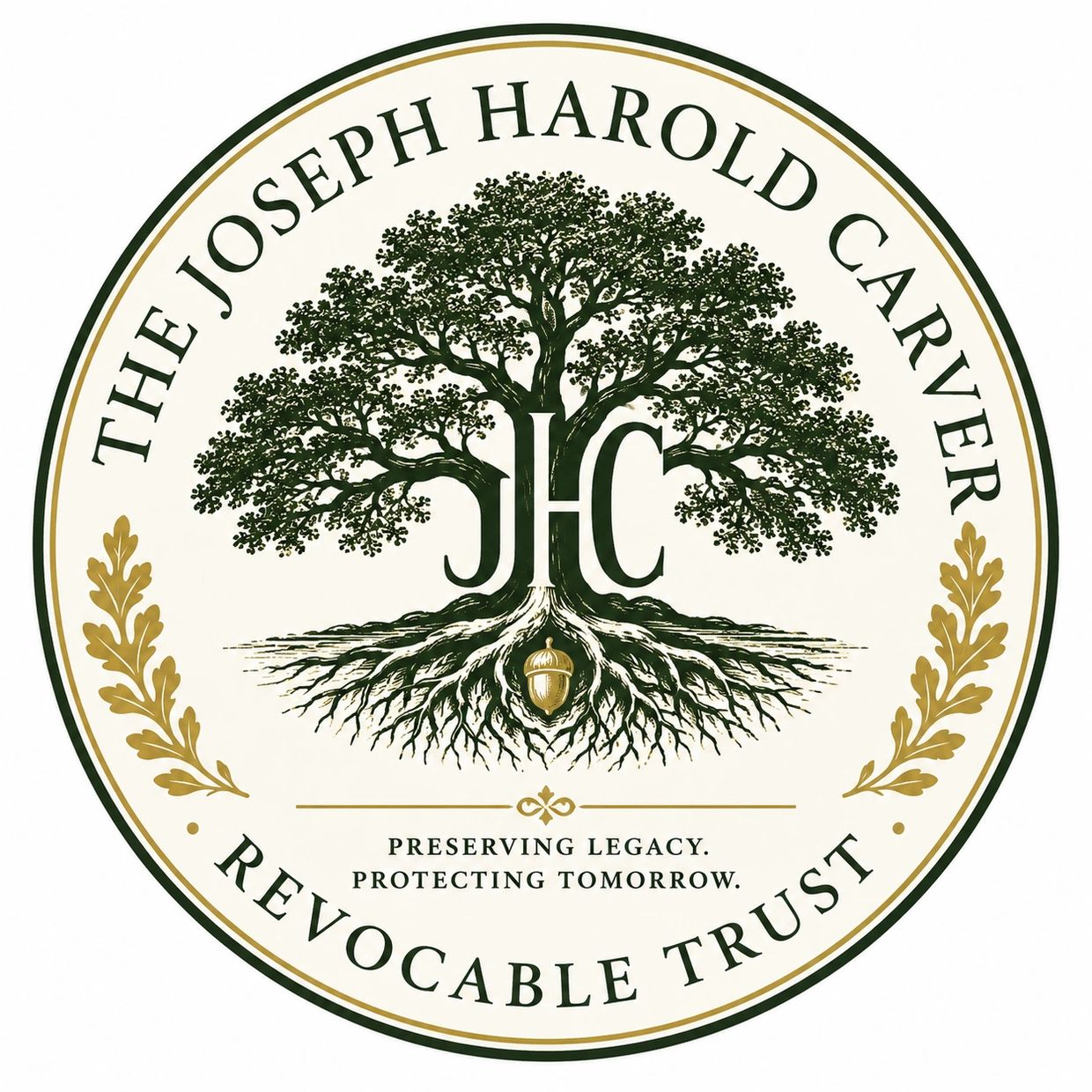Logo with tree and text for Joseph Harold Carver Revocable Trust.