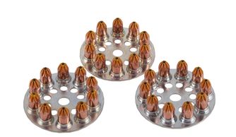 disc cartridge, 10 shot, red, brown, yellow, green,