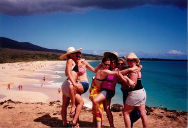 The beginning of a Maui Girls vacation at Makena Big Beach, Maui.