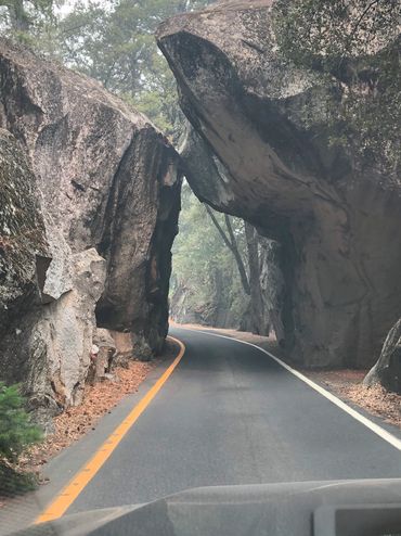 Driving into Yosemite