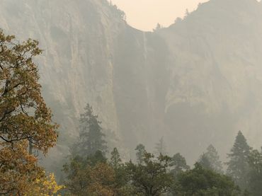 Bridalveil Fall in a haze