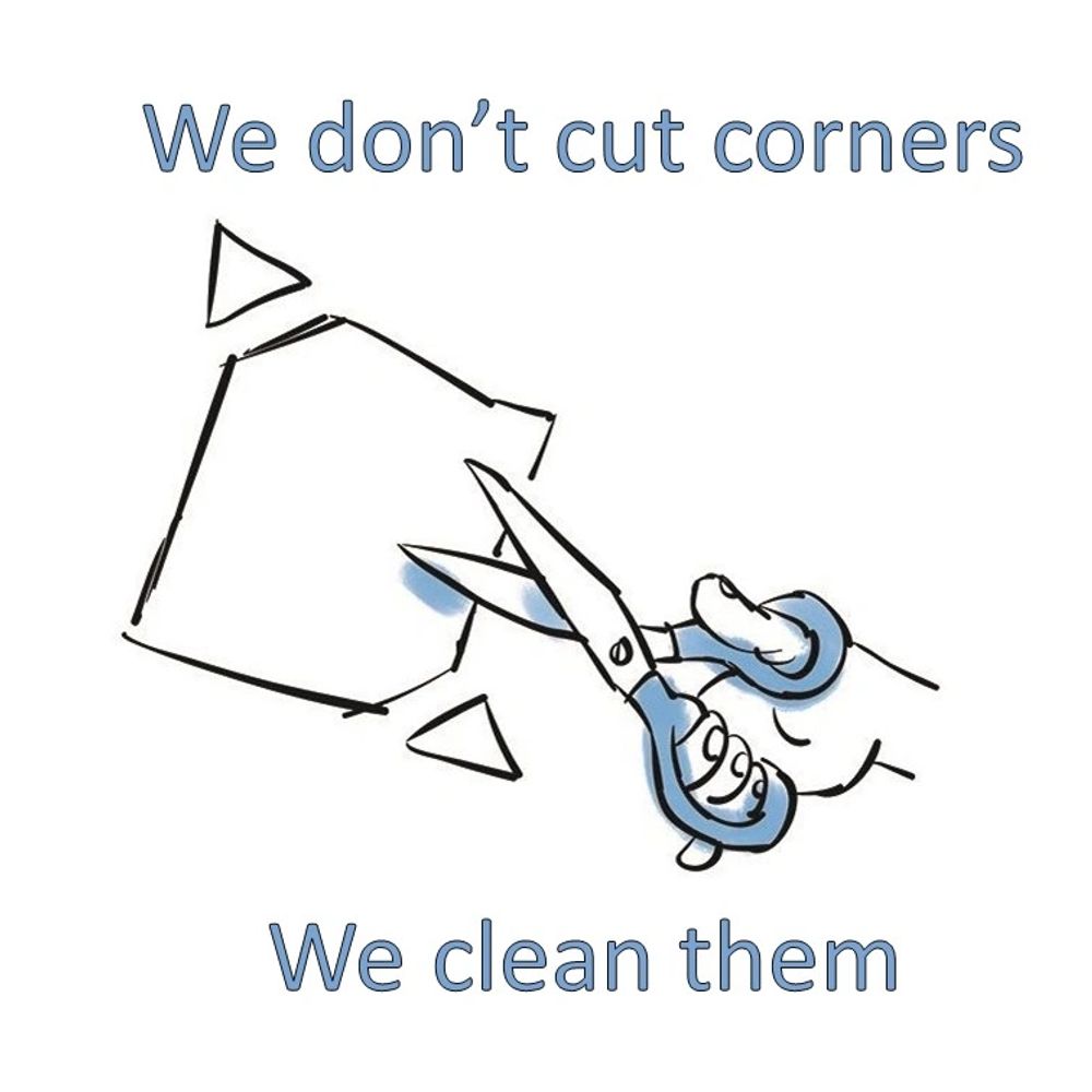 Scissor cutting corners