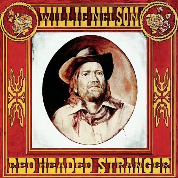 Album cover of Willie Nelson's Red Headed Stranger with vintage western design.