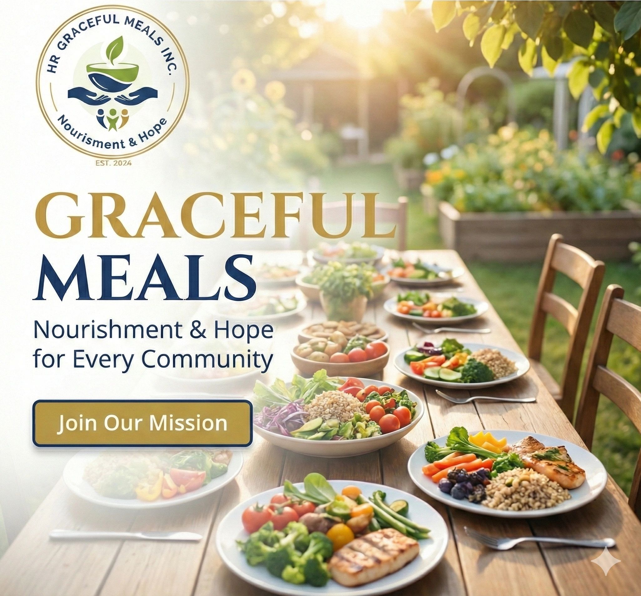 Graceful Meals offers nourishment and hope with healthy community meals, inviting support to join their mission.