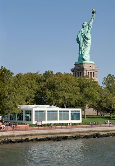 The main Gift Store offering New York souvenirs at the Statue of Liberty, Liberty Island, New York.