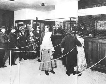 Currency Exchange at the old immigration center at Ellis Island back in the day.