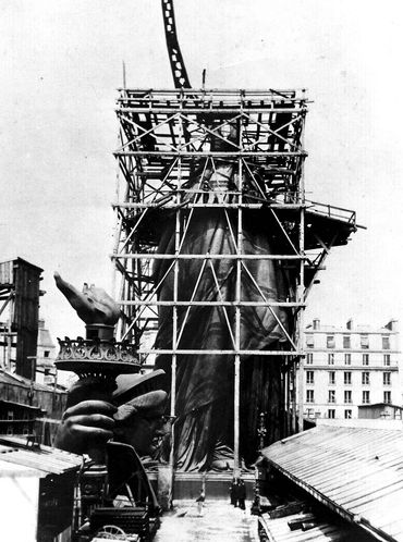 Construction of the Statue of Liberty.