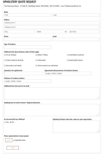 Please complete this form either online or print it and mail/drop off. Please include photos.
