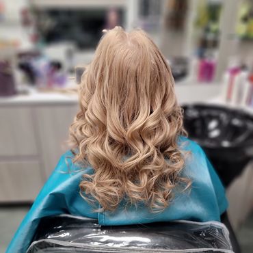 Alana Strock & Company Salon Hairstyle Curls Blonde Healthy Hair Wilton, CT