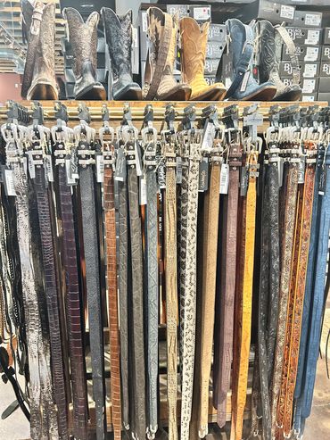 Custom Exotic Animal Belts by Blackjack & Lucchese.