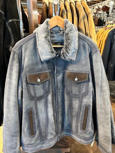 Men's Scully Suede Fur Jacket