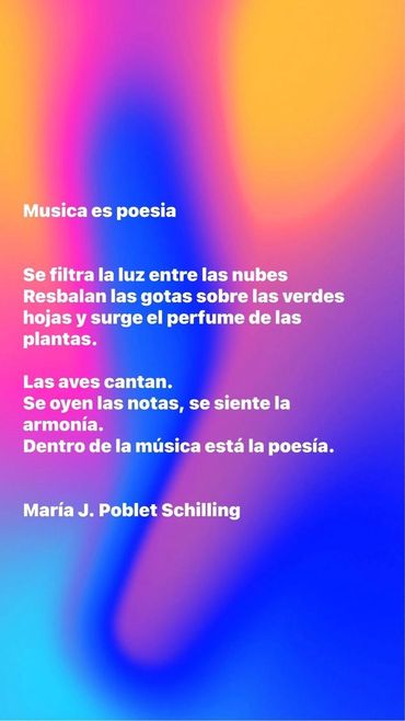 Poem about music's poetry and nature's harmony by María J. Poblet Schilling.