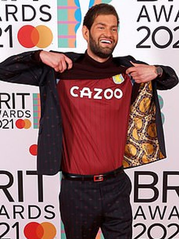Nathan Dawe reveals is Villa shirt at the Brits