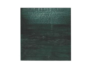 Night code IV, Green dye and white conté on paper, 8 1/4 x 11 3/4 in, 2025