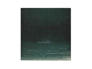 Night code VI, Green dye and white conté on paper, 8 1/4 x 11 3/4 in, 2025