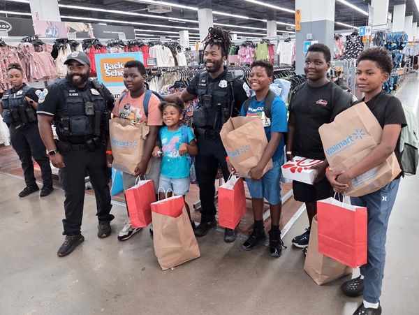 Back-to-school support for 60 local kids. Parternship with local police.