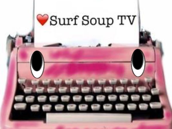 Typo the typewriter Book cover with bright colors from Surf Soup® series by Donna Kay Lau