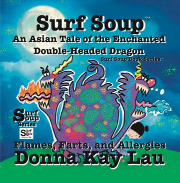 ‘Surf Soup® illustration featuring Koa encountering a double-headed dragon from the cartoon