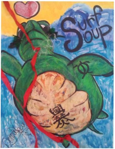 Illustration from Surf Soup children’s book series by Donna Kay Lau by Donna Kay Lau Turtle