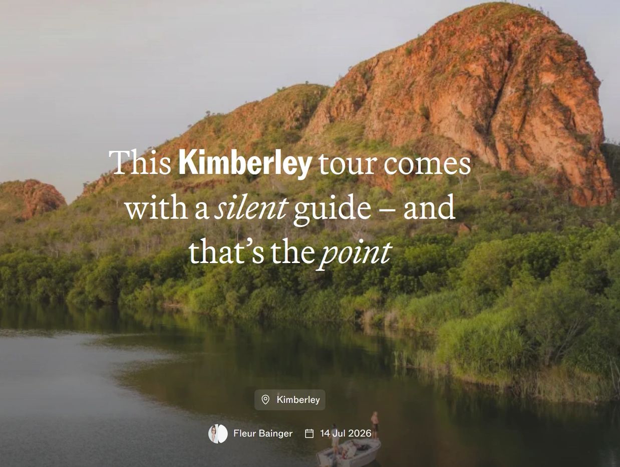 Australian Traveller magazine Article about Silent Tours. Image of Elephant Rock, Ord River, Kununur