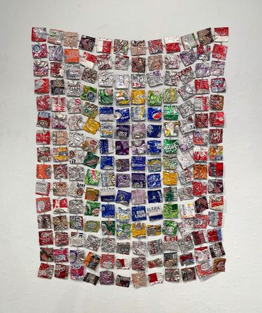 Cincinnati Patchwork, Aluminum Cans Collected Locally, Roughly 2,000 Jump Rings,