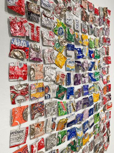 Cincinnati Patchwork, Aluminum Cans Collected Locally, Roughly 2,000 Jump Rings,