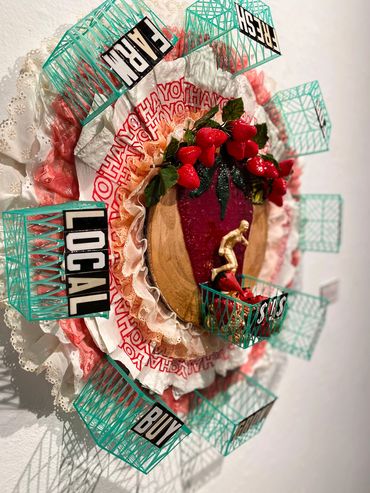Roadside 125, Trophy,Berry Baskets,Letters,Strawberries,Crochet, Grocery Bags,Lace,Resin Gold Leaf,