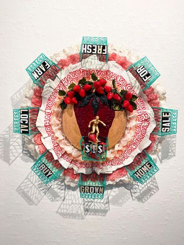 Roadside 125, Trophy,Berry Baskets,Letters,Strawberries,Crochet, Grocery Bags,Lace,Resin Gold Leaf,