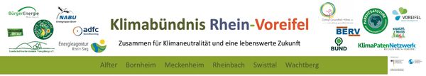 Logo-Leiste und Titel des Klimabündnis Rhein-Voreifel.