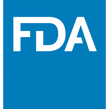 FDA logo in white on a blue background.