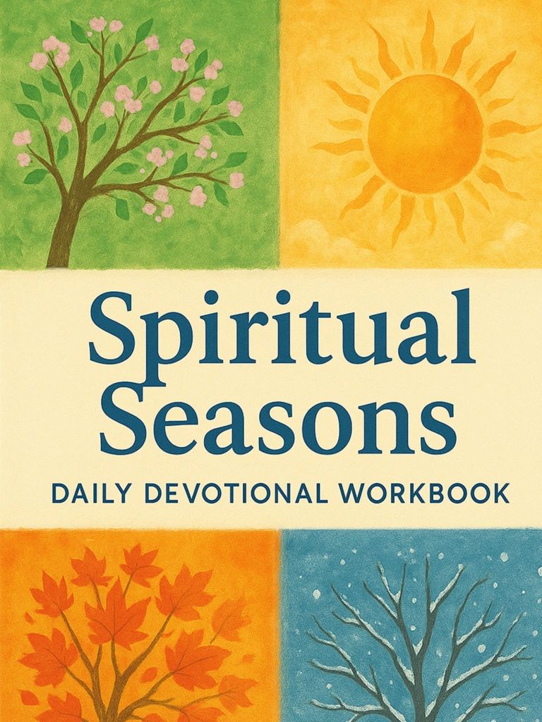 Cover of a devotional workbook titled Spiritual Seasons with four seasonal illustrations.
