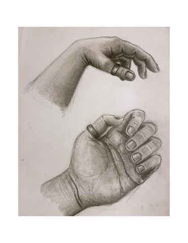 "Hand Study #4"
8.5 x 11 Paper
Pencil