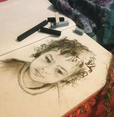 "Stoic Little One"
5x7 Paper
Charcol