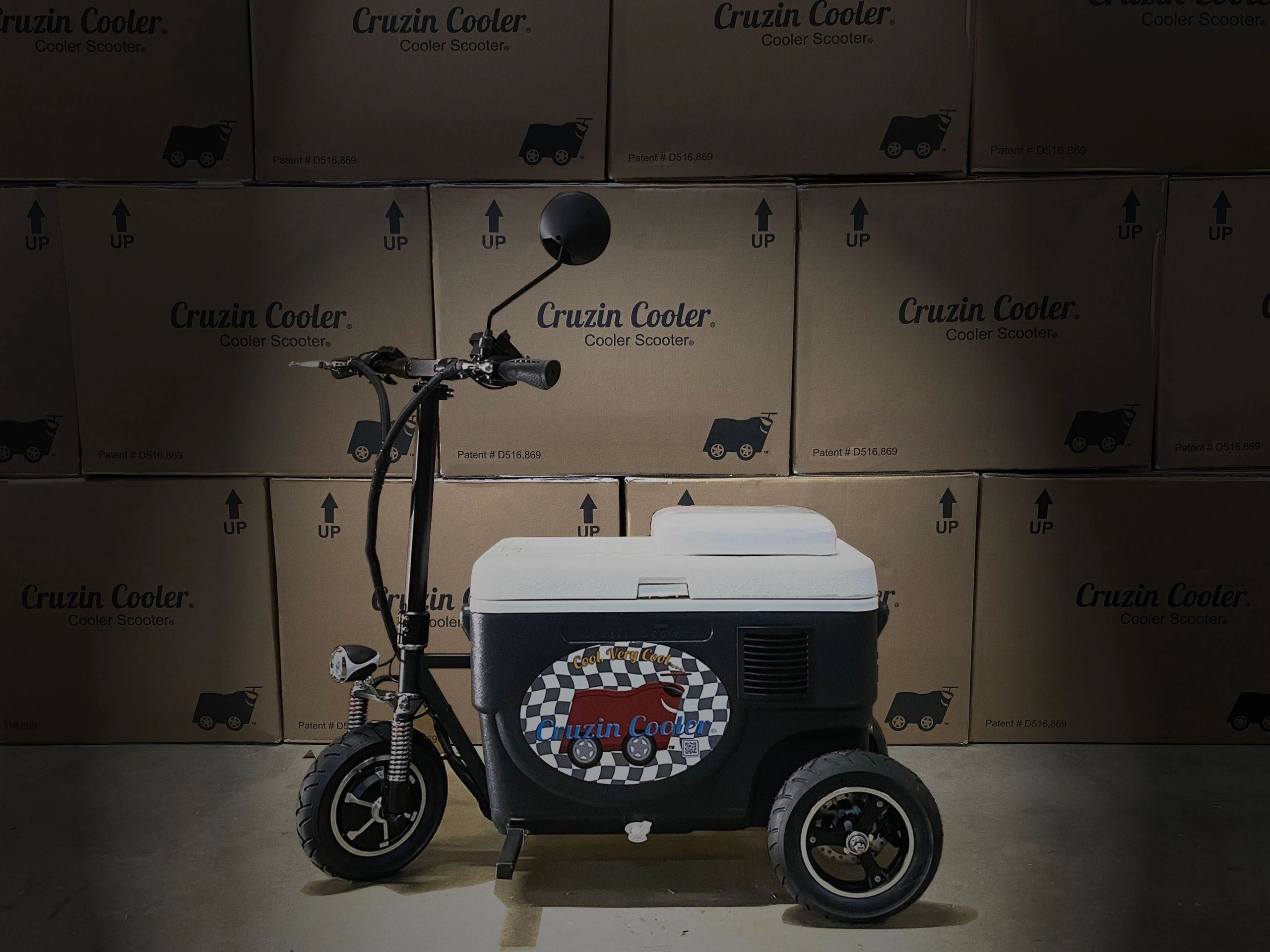 A cooler scooter model