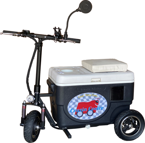 A cruzin coder scooter with seat