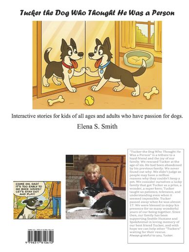 Children's book cover featuring Tucker the dog, a tribute to a loyal pet.