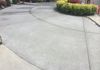 Exposed concrete round driveway