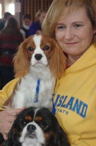Judy Hamel and her dogs